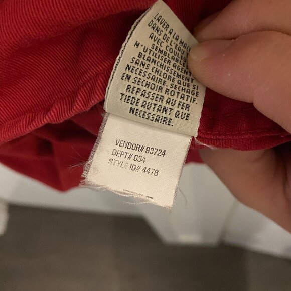 Vintage Eddie Bauer Shirt Men’s Large Red Long Sleeve Button Up Heavy cotton S - Picture 8 of 9